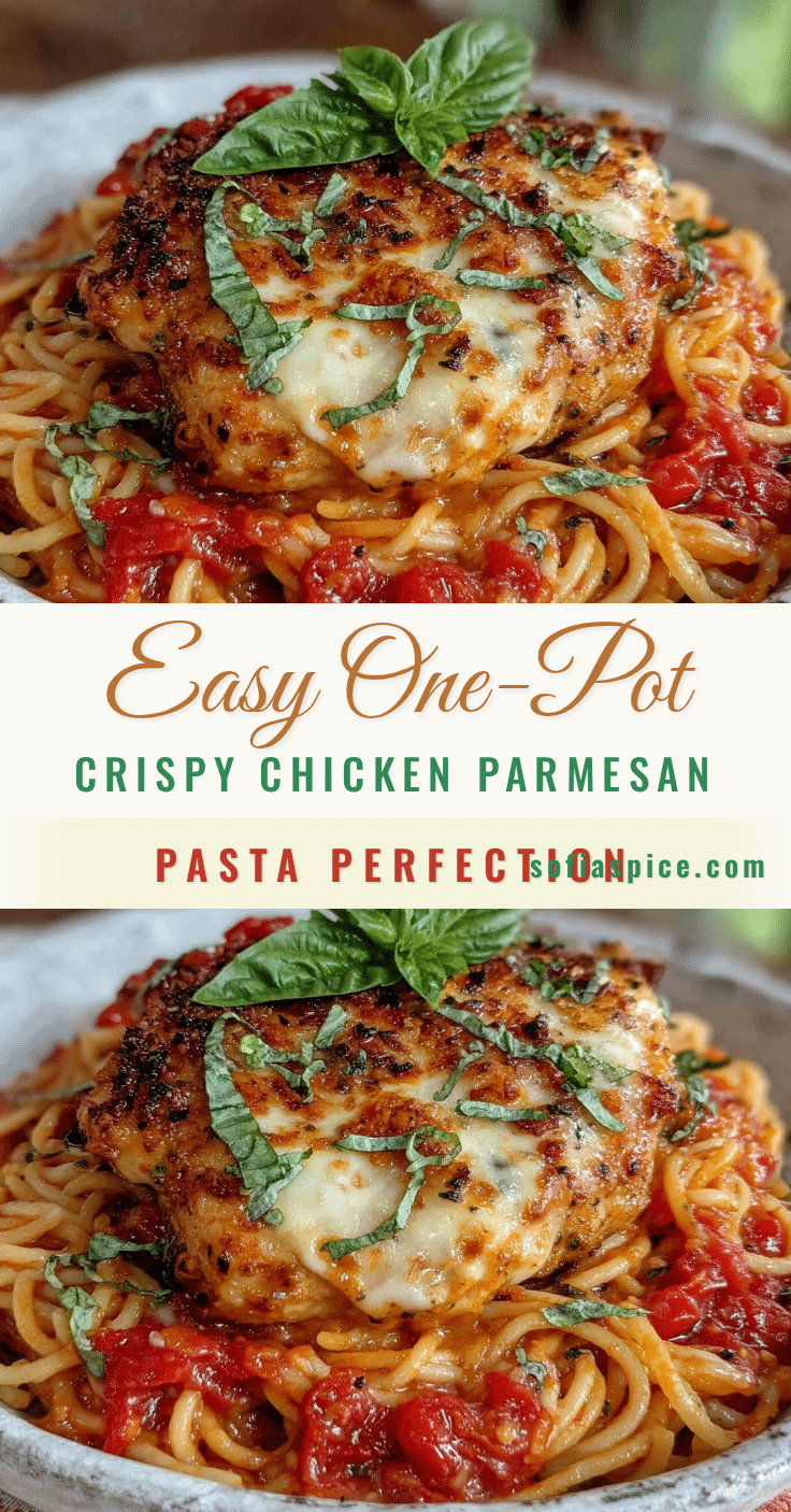 crispy one-pot chicken parmesan pasta recipe
