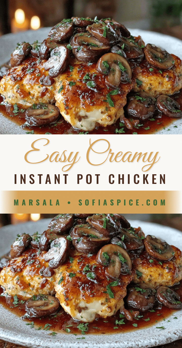 Easy Creamy Instant Pot Chicken Marsala recipe