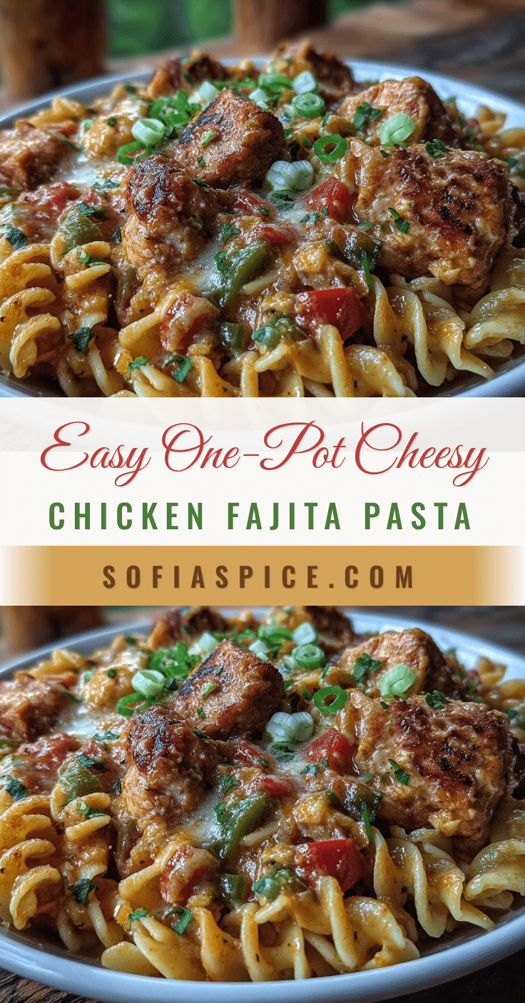 one-pot cheesy chicken fajita pasta recipe