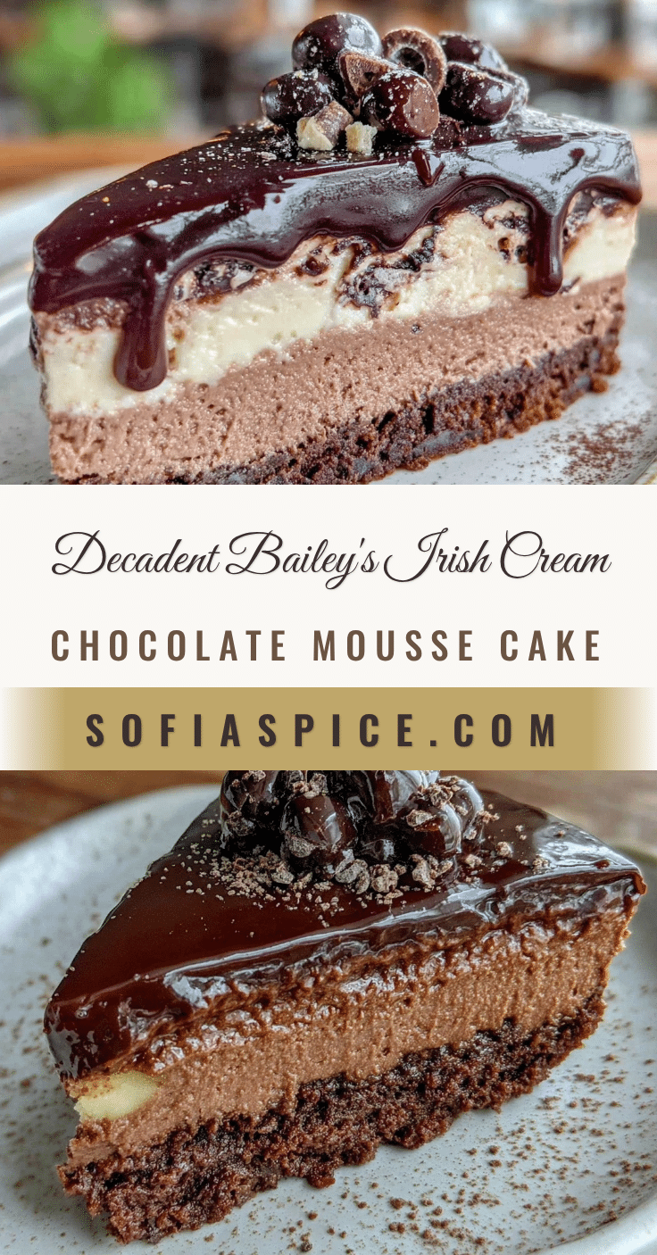 Baileys Irish Cream Chocolate Mousse Cake recipe