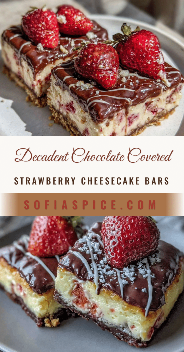 chocolate covered strawberry cheesecake bars recipe