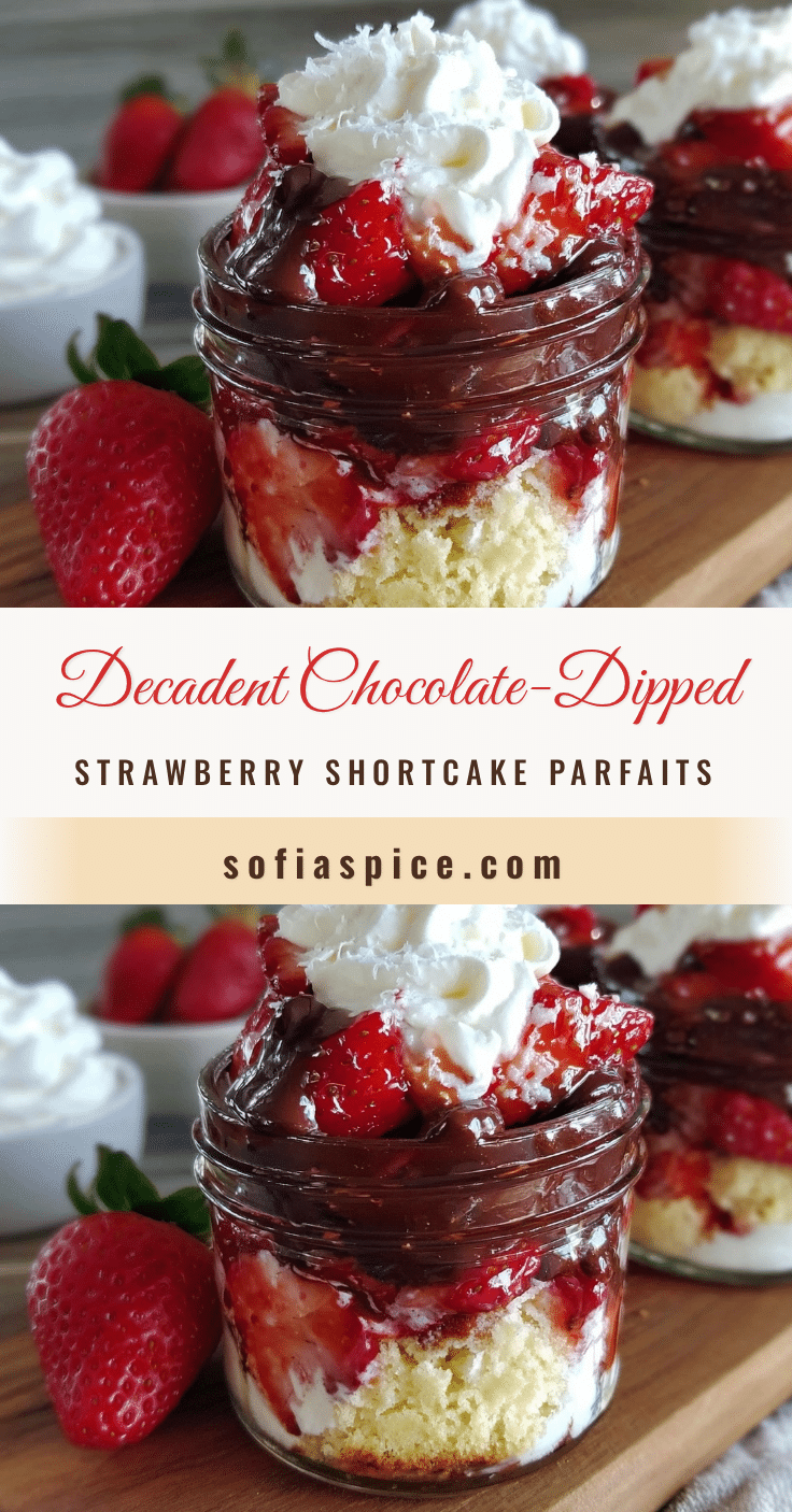 chocolate-dipped strawberry shortcake parfaits recipe