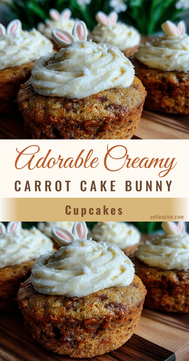 creamy carrot cake Easter bunny cupcakes recipe