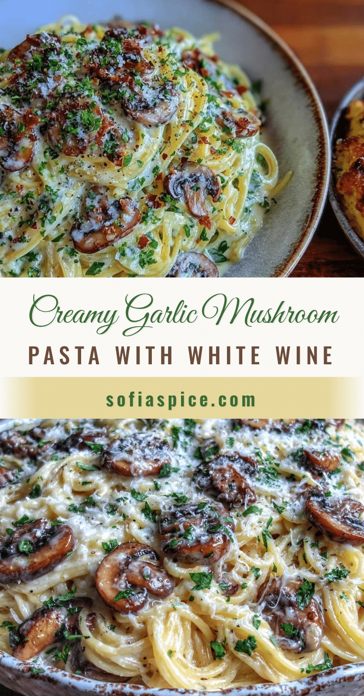 creamy garlic mushroom pasta recipe
