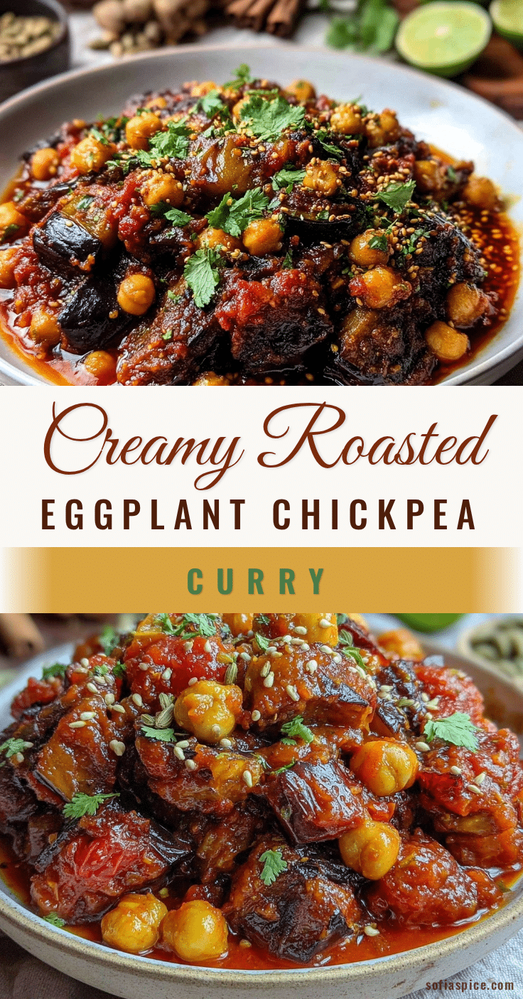 creamy roasted eggplant and chickpea curry recipe