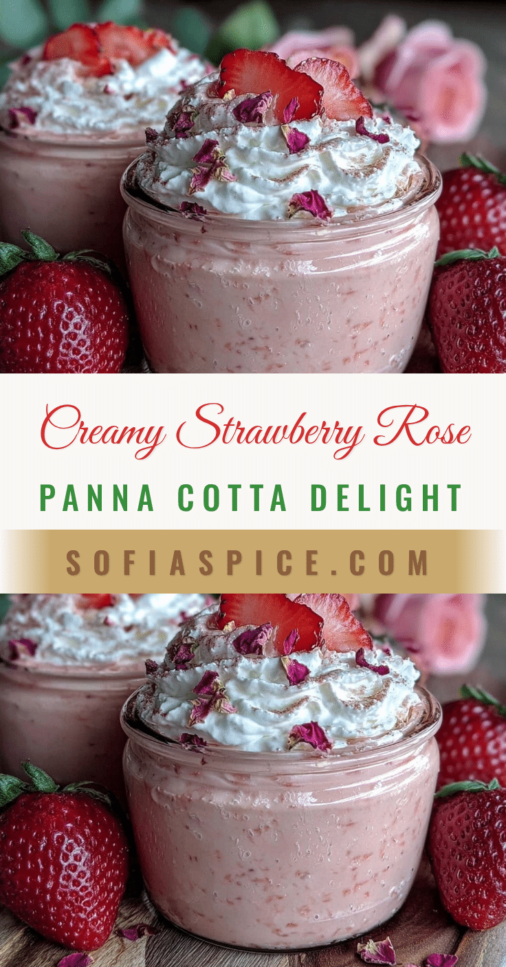 Creamy Strawberry Rose Panna Cotta recipe