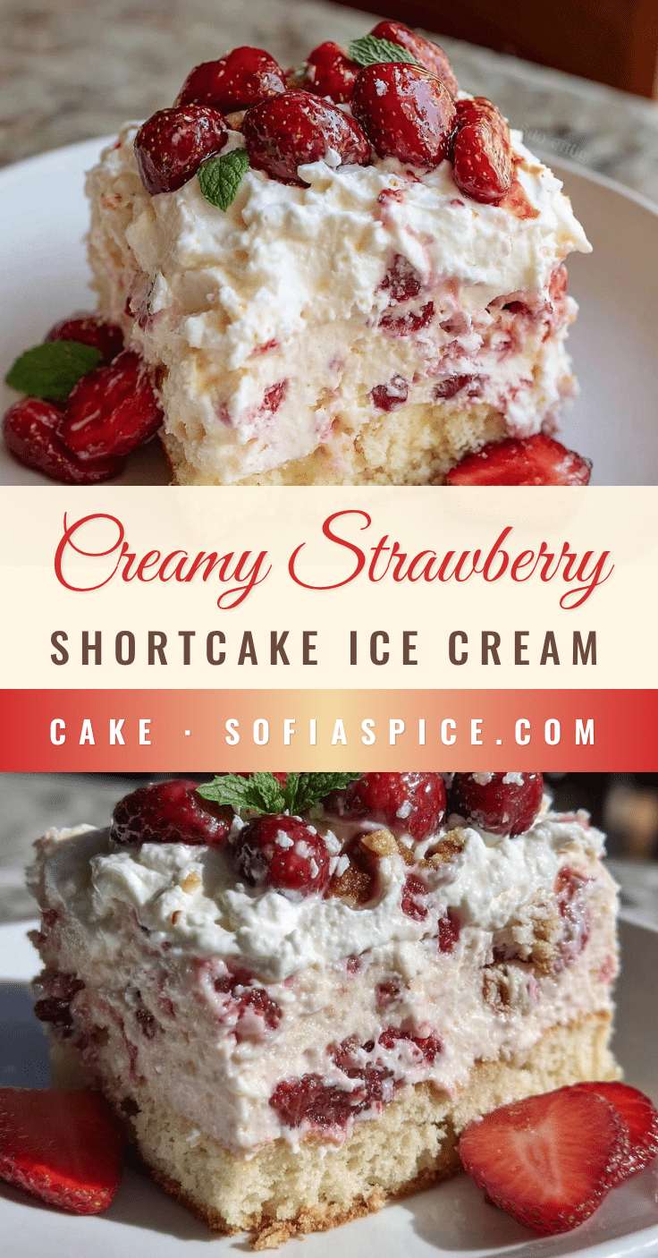 creamy strawberry shortcake ice cream cake recipe