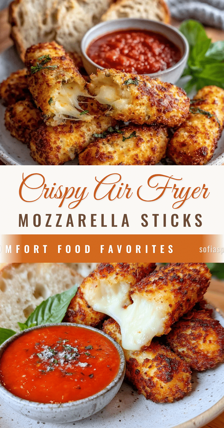 crispy air fryer mozzarella sticks recipe