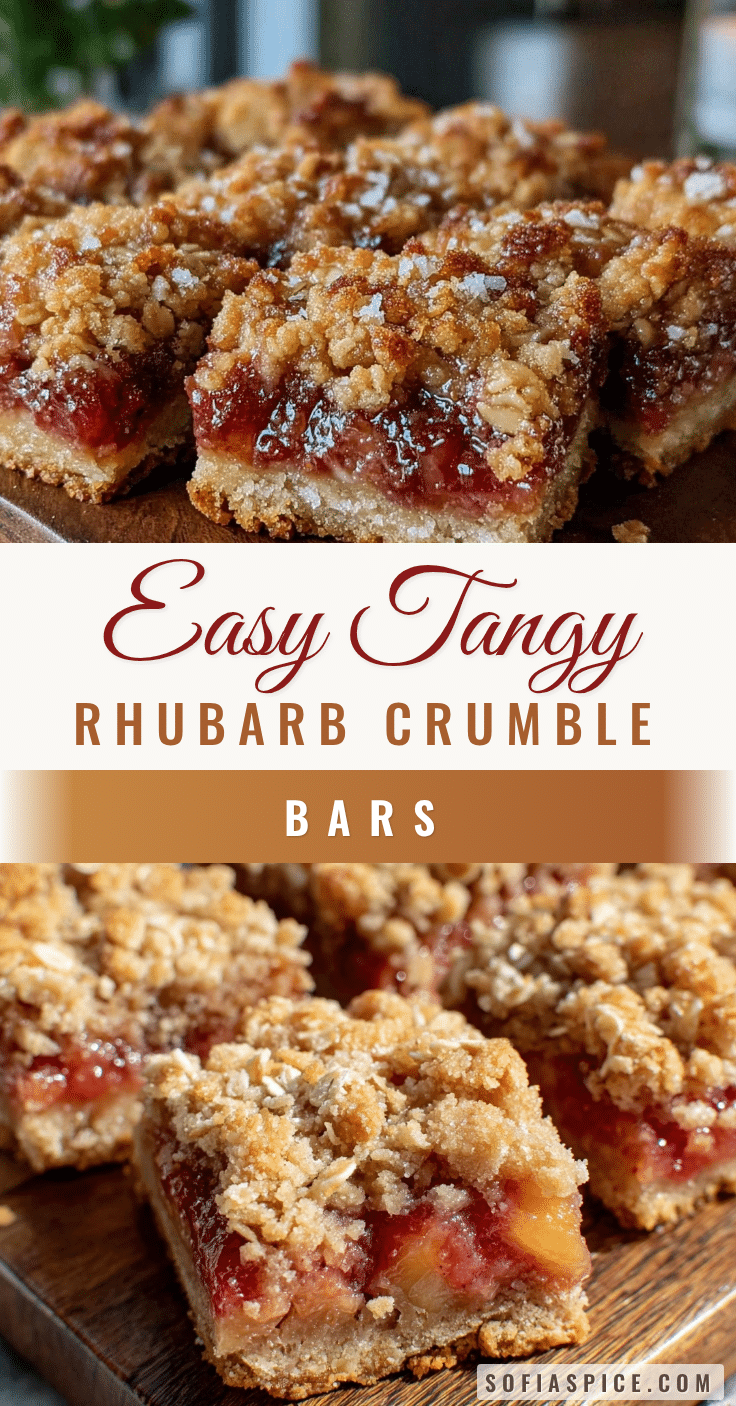 easy tangy rhubarb crumble bars recipe
