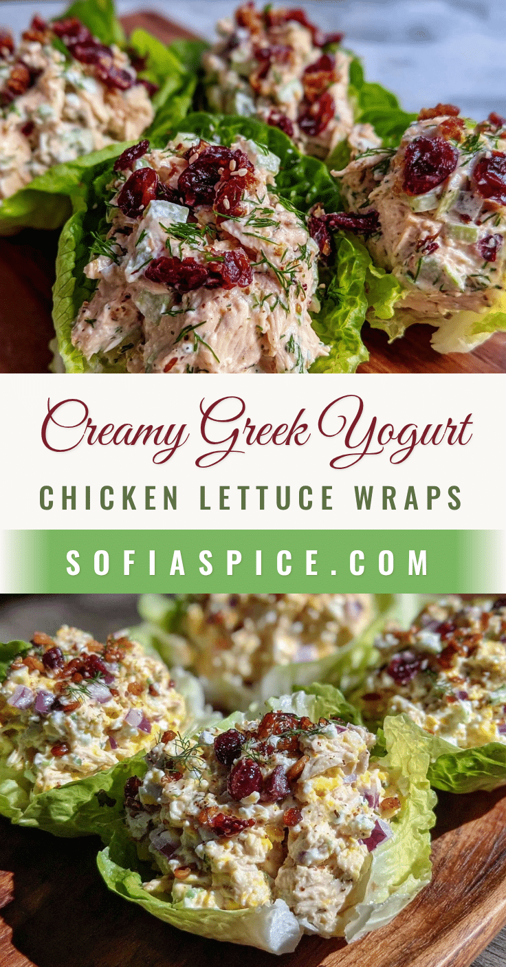 Fresh Greek Yogurt Chicken Salad Lettuce Wraps recipe