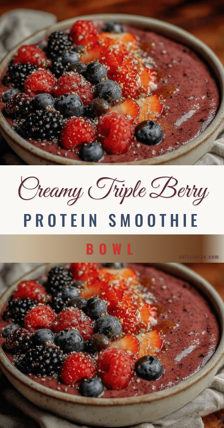 fresh triple berry protein smoothie bowl recipe