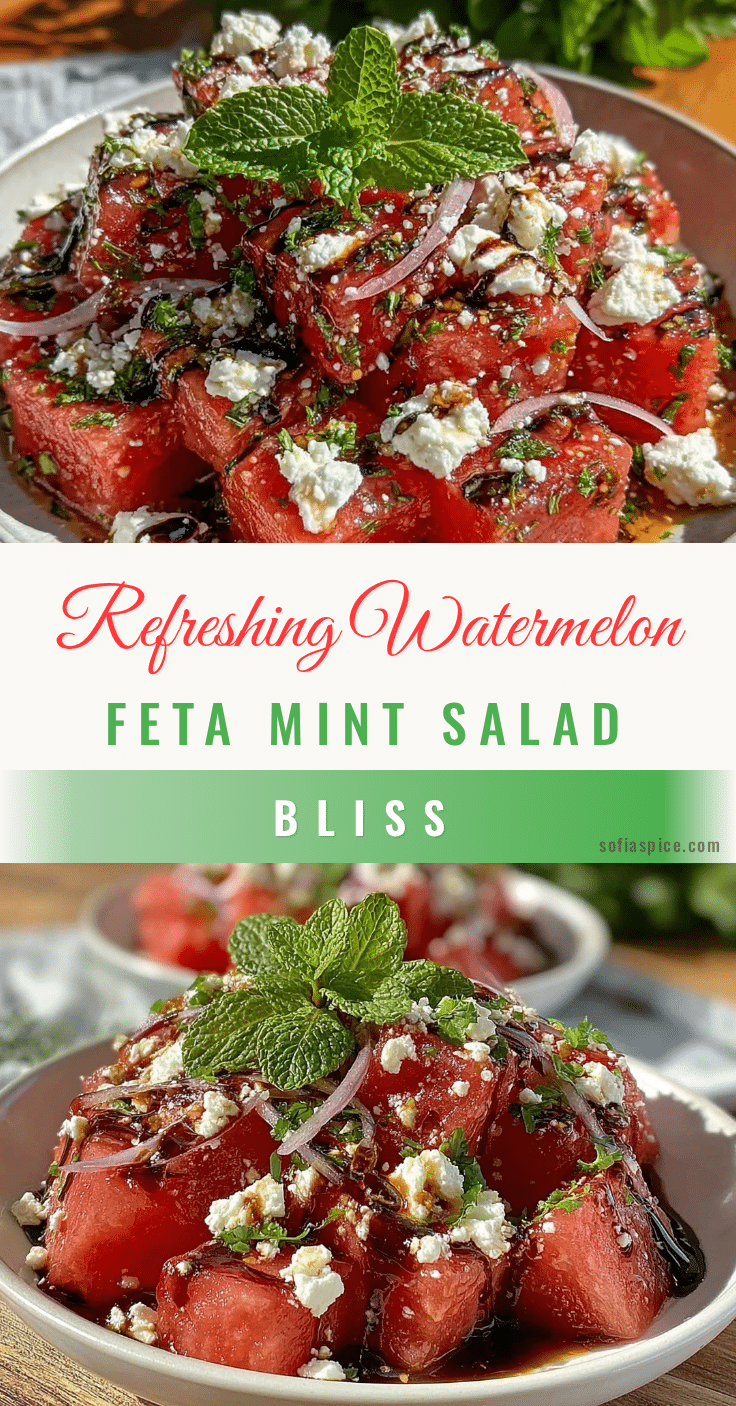 fresh watermelon feta mint salad recipe