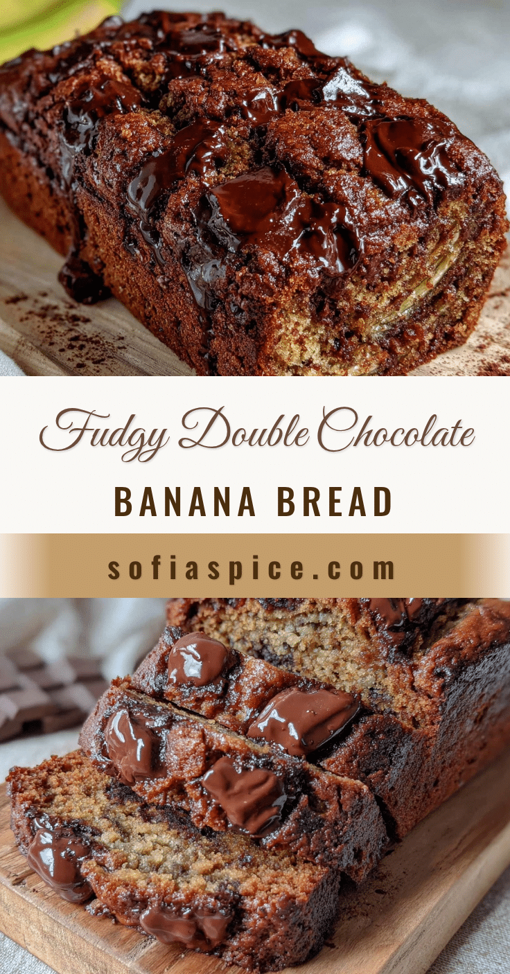 fudgy double chocolate banana bread recipe