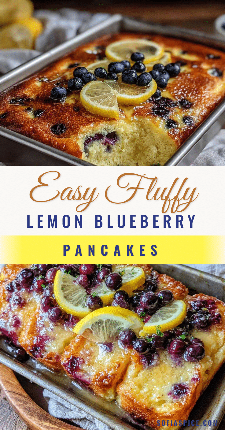 lemon blueberry sheet pan pancakes recipe