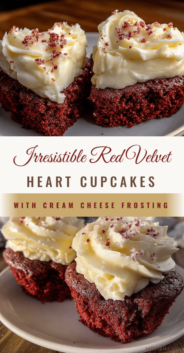 red velvet heart-shaped cupcakes recipe