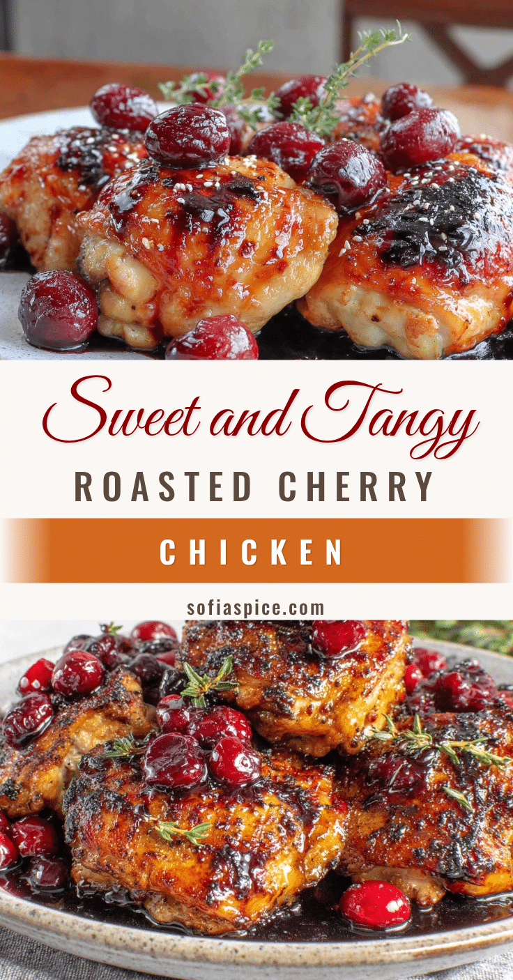 roasted cherry balsamic chicken thighs recipe