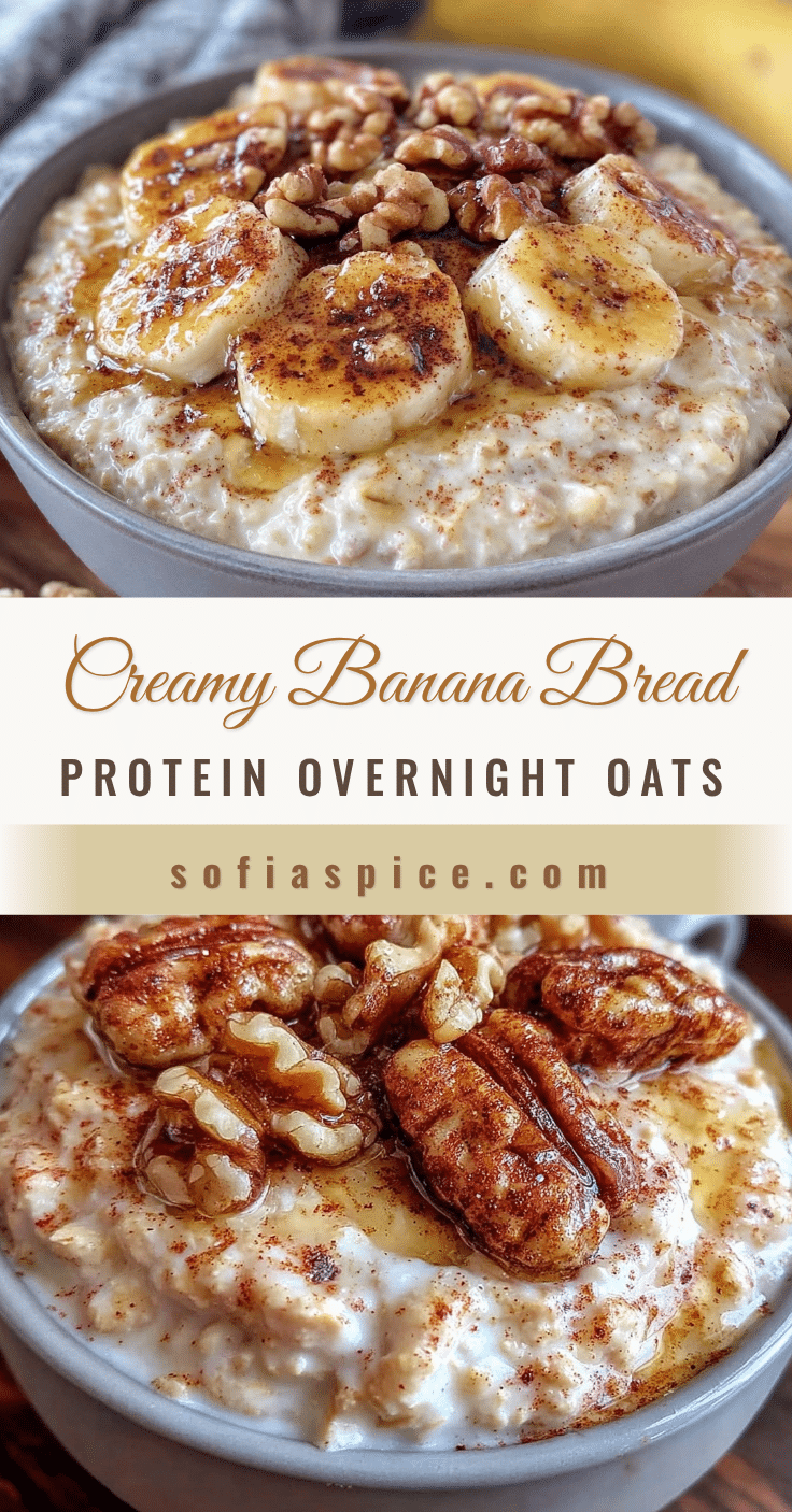banana bread protein overnight oats recipe