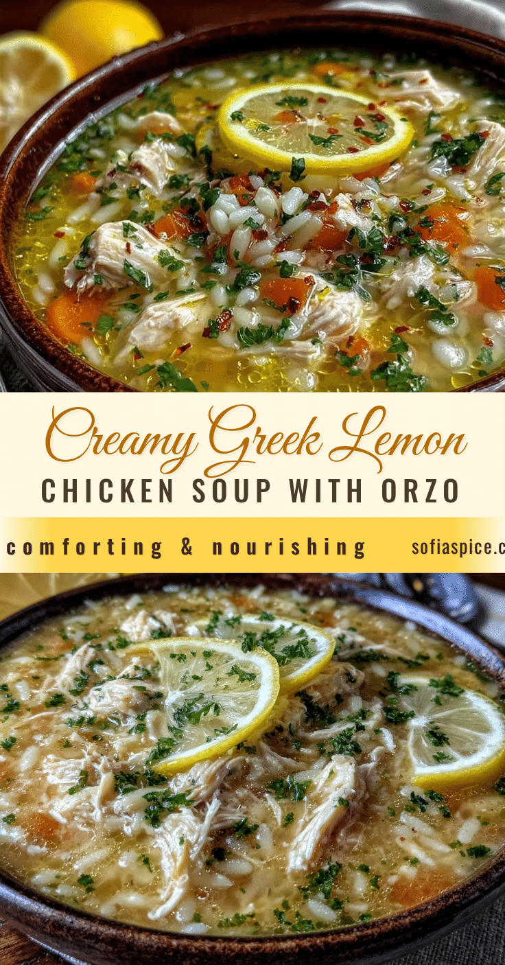 creamy Greek lemon chicken soup with orzo recipe