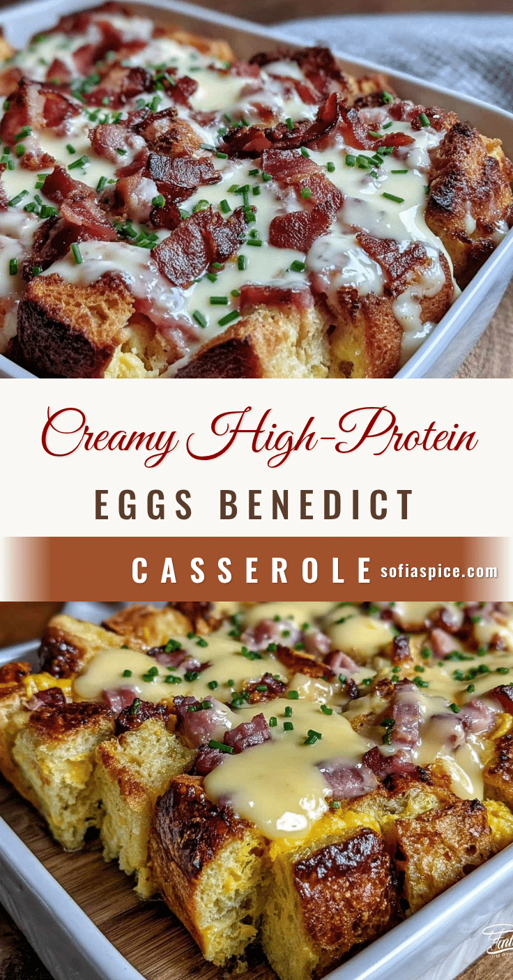 creamy high-protein eggs benedict casserole recipe