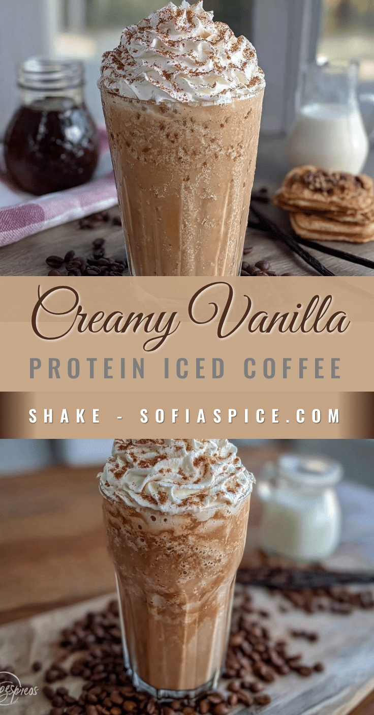 creamy vanilla protein iced coffee shake recipe