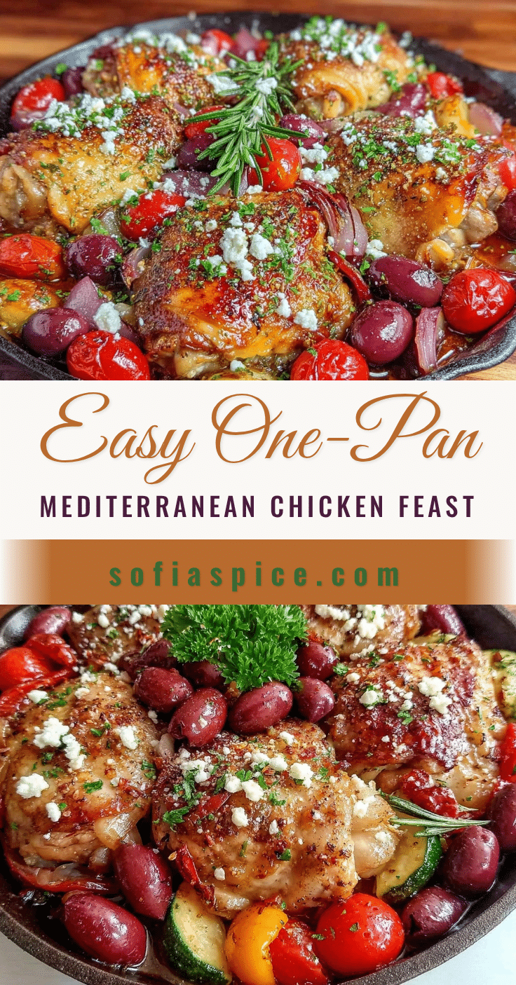 crispy one-pan Mediterranean chicken and vegetables recipe