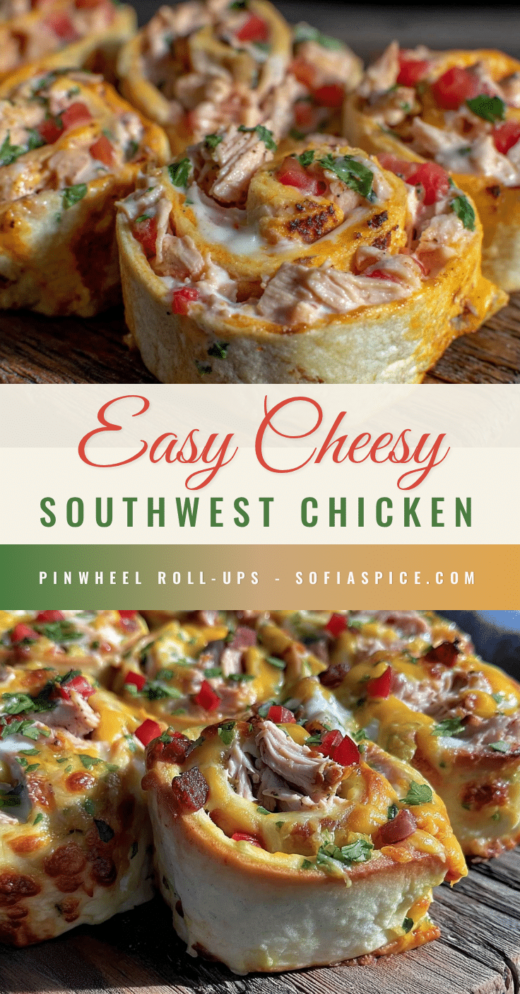 Easy Cheesy Southwest Chicken Pinwheel Roll-Ups recipe