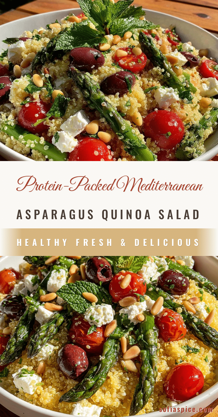 Healthy High-Protein Mediterranean Asparagus Quinoa Salad recipe
