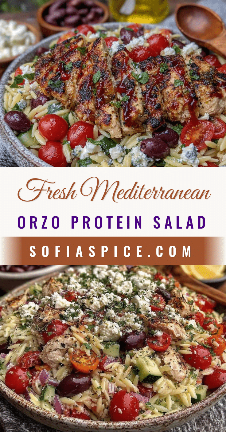 Mediterranean Orzo Protein Salad recipe