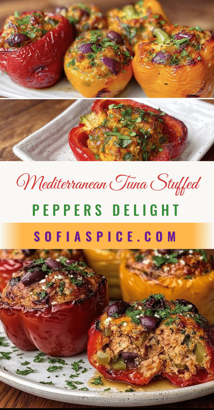 Mediterranean tuna stuffed bell peppers recipe