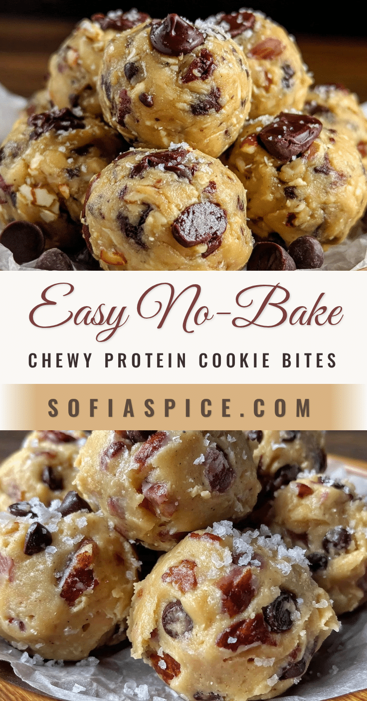 no bake cookie dough protein bites recipe