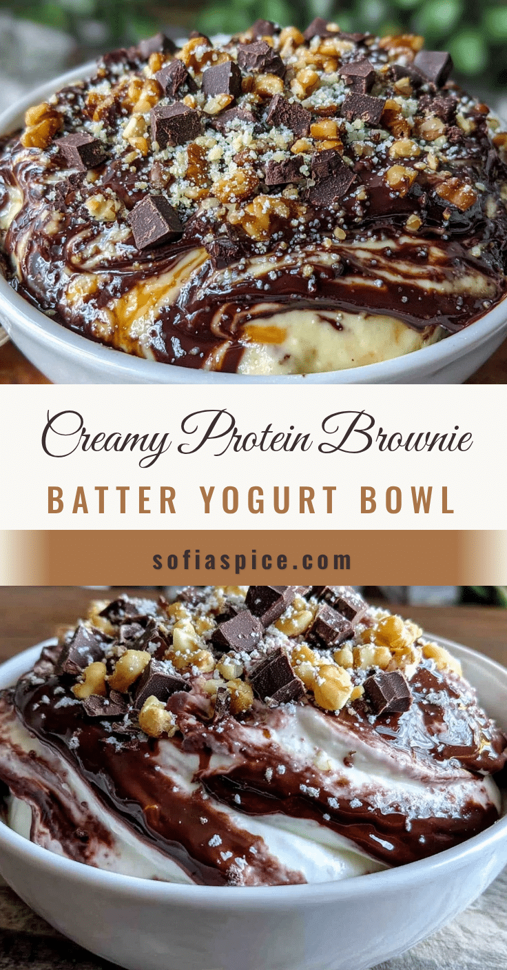 protein brownie batter Greek yogurt bowl recipe