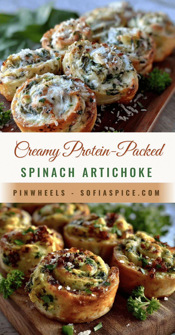 protein-packed spinach artichoke pinwheels recipe