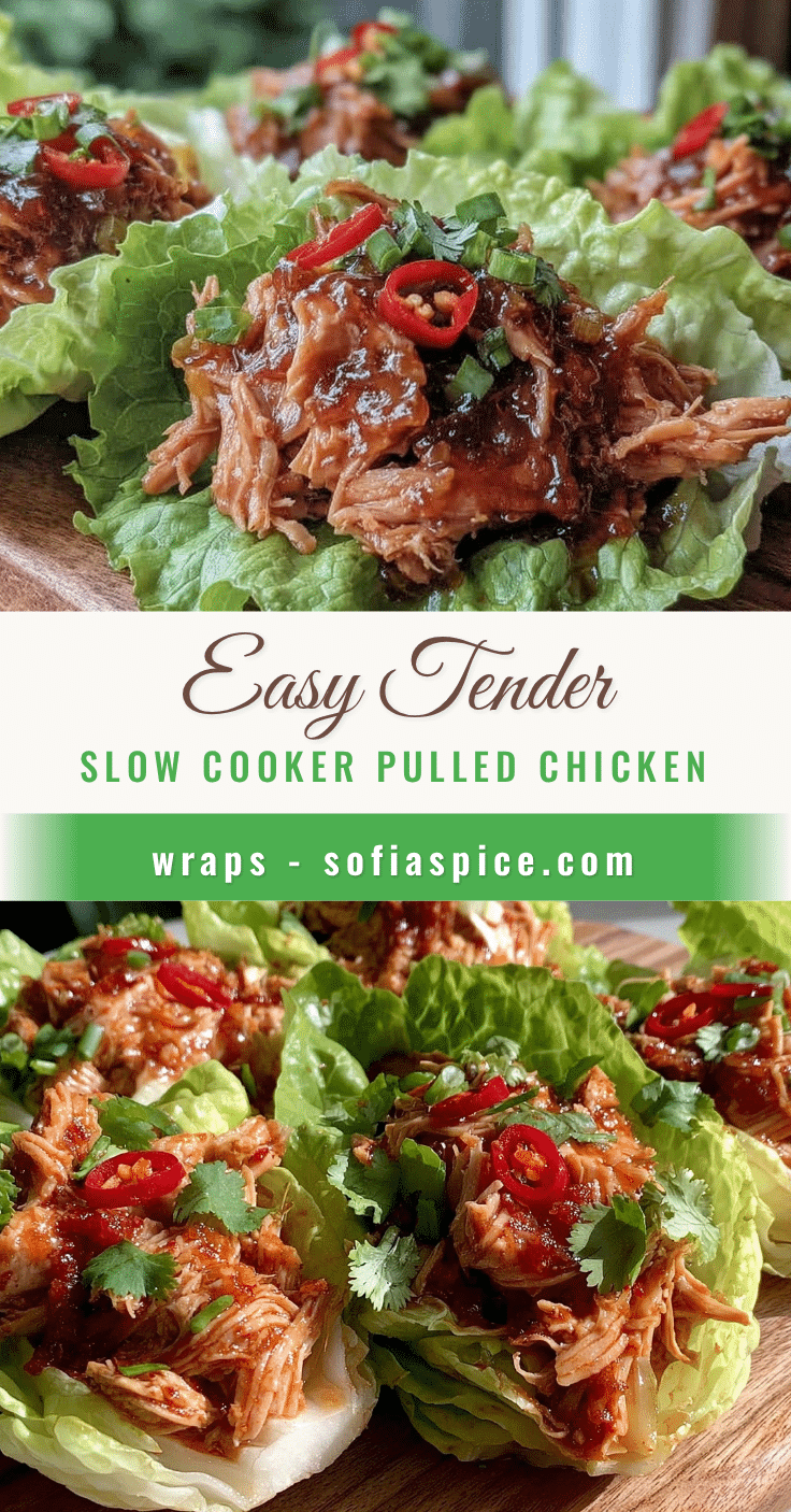 slow cooker pulled chicken lettuce wraps recipe