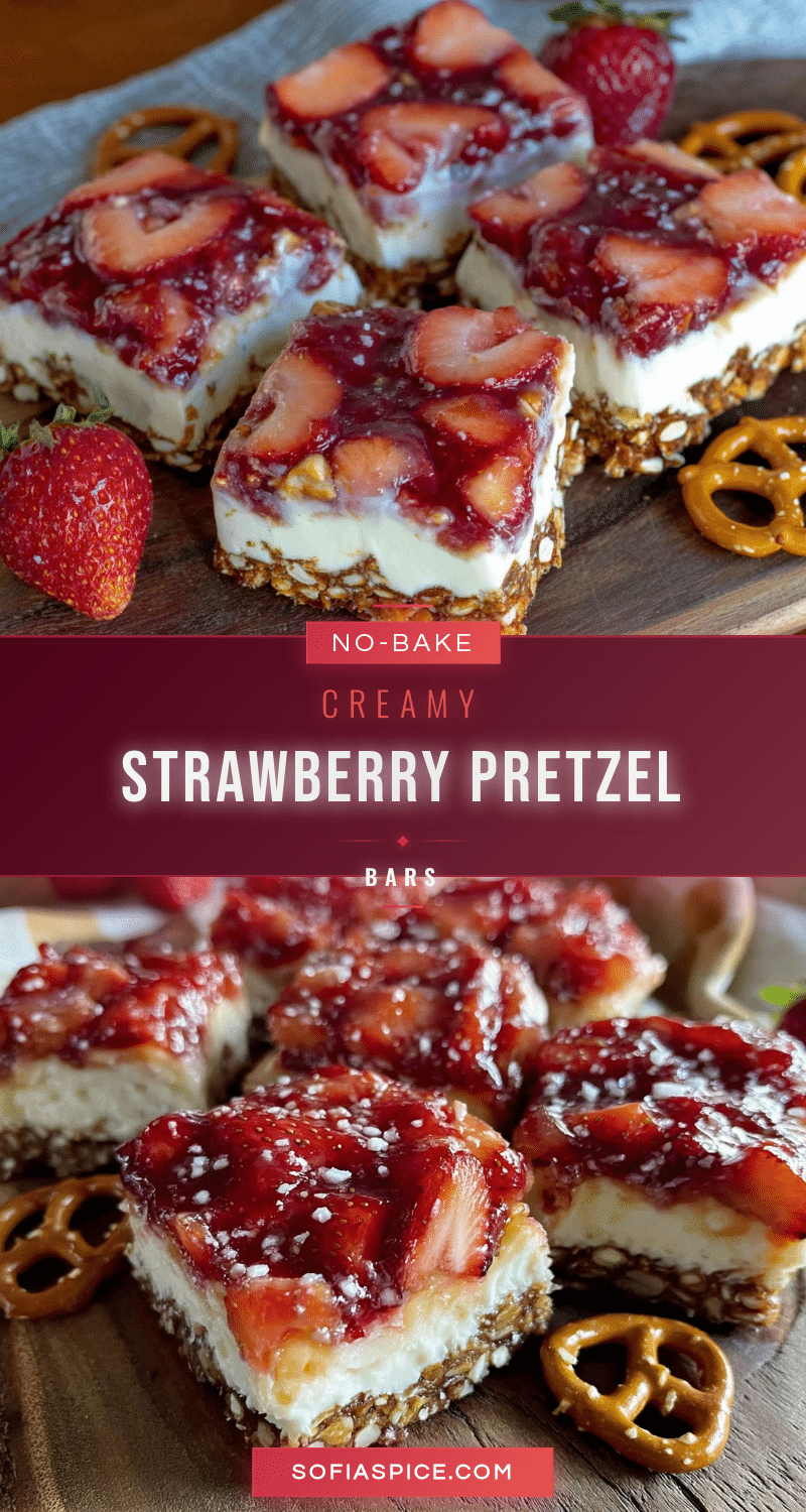creamy no-bake strawberry pretzel salad bars recipe