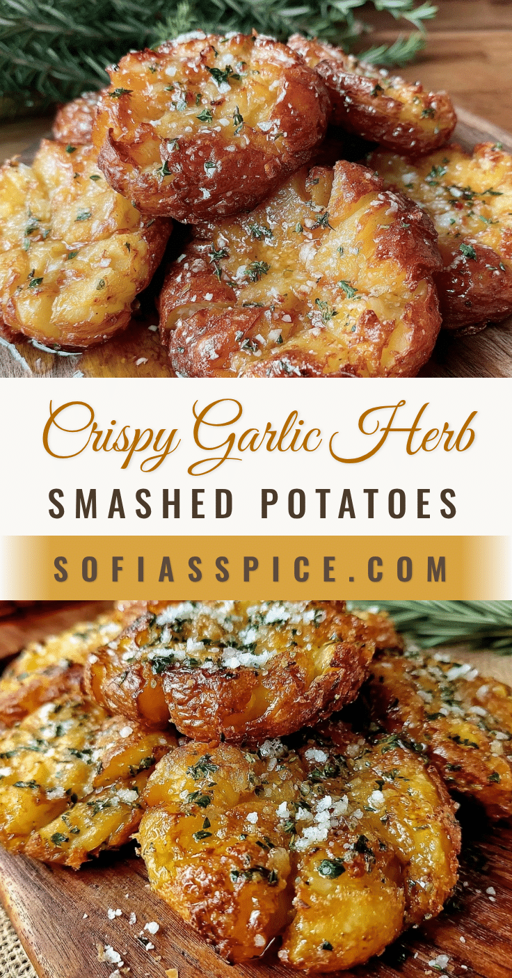 crispy garlic herb smashed potatoes recipe