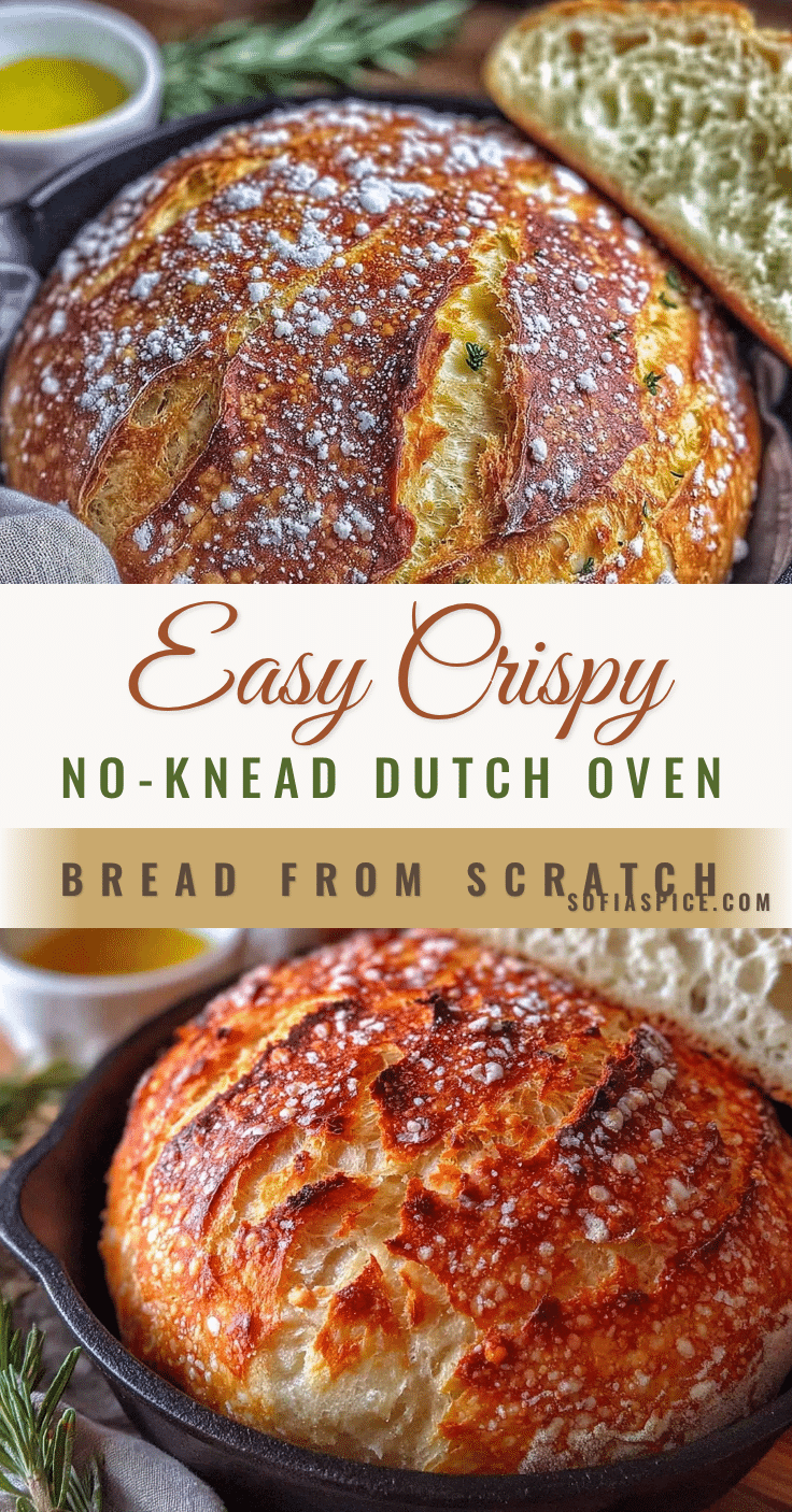 easy crispy no-knead Dutch oven bread recipe