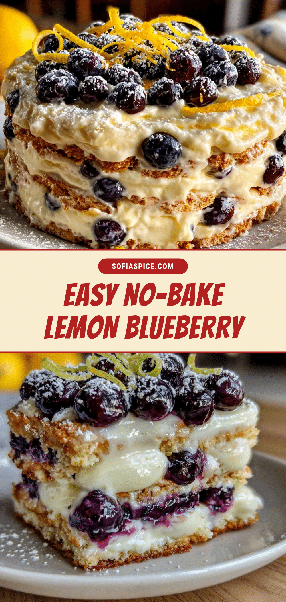 easy no-bake lemon blueberry icebox cake recipe
