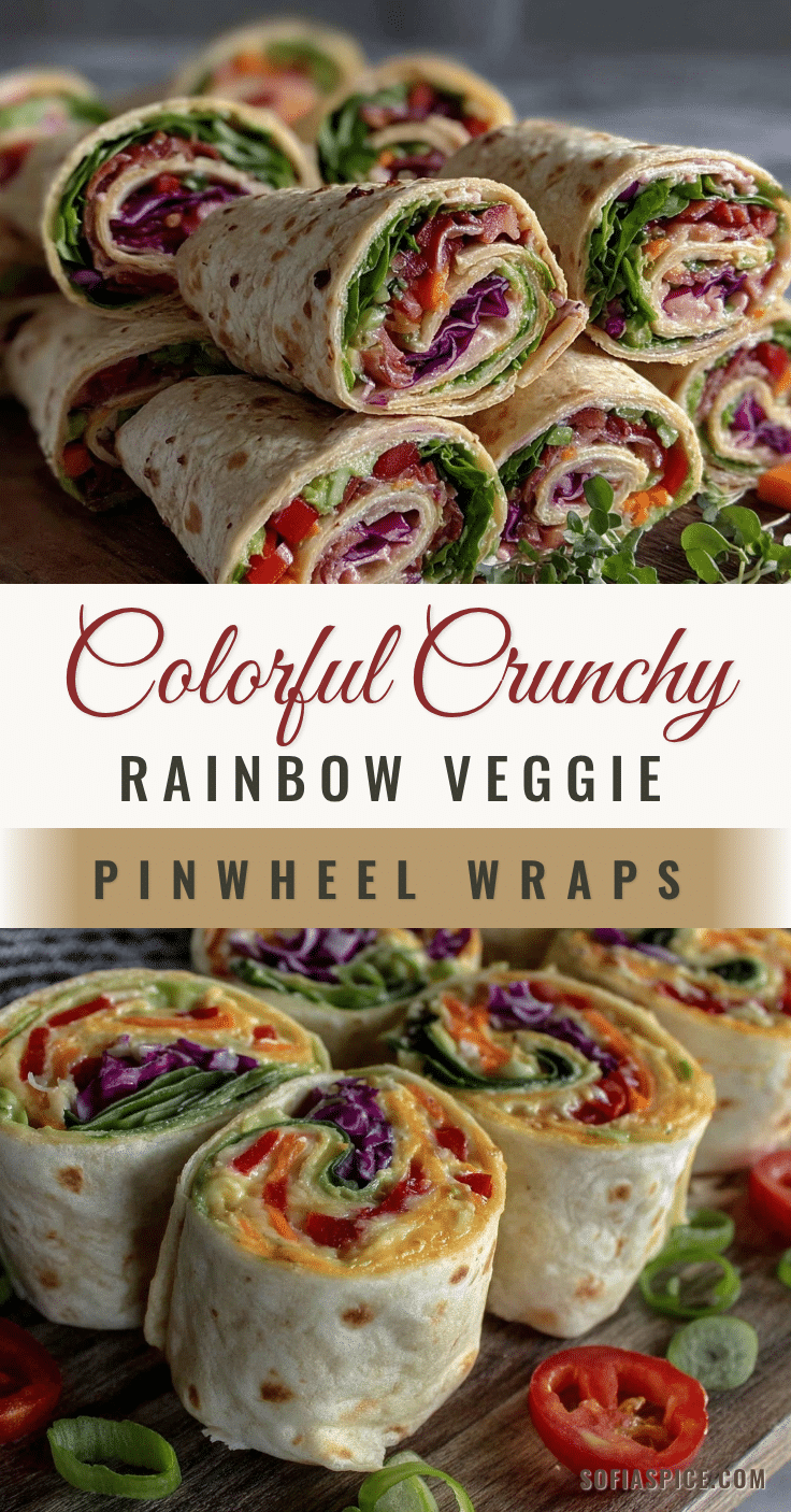 Fresh Rainbow Veggie Pinwheel Wraps recipe