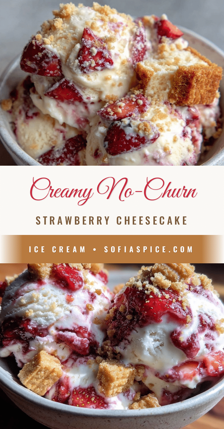 no-churn strawberry cheesecake ice cream recipe