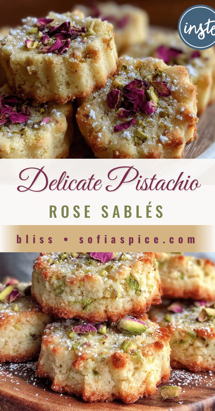 pistachio rose sablés recipe