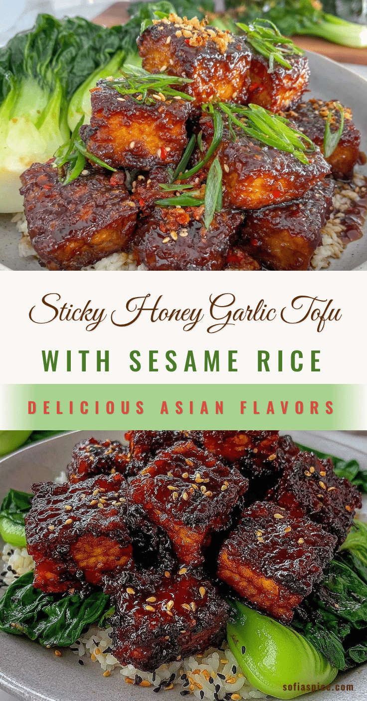 sticky honey garlic tofu recipe