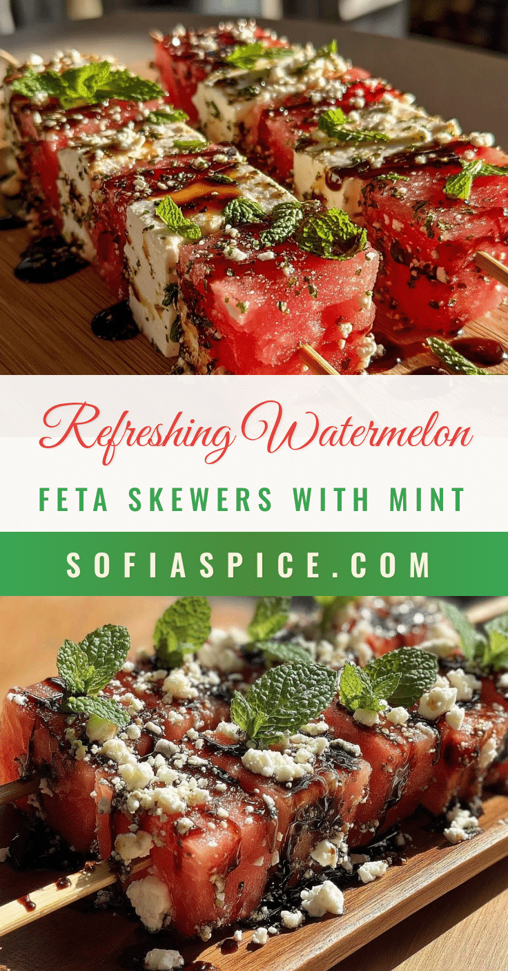 watermelon and feta skewers recipe