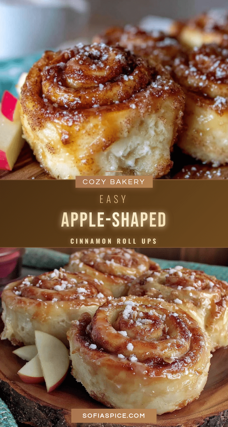 apple-shaped cinnamon roll ups recipe