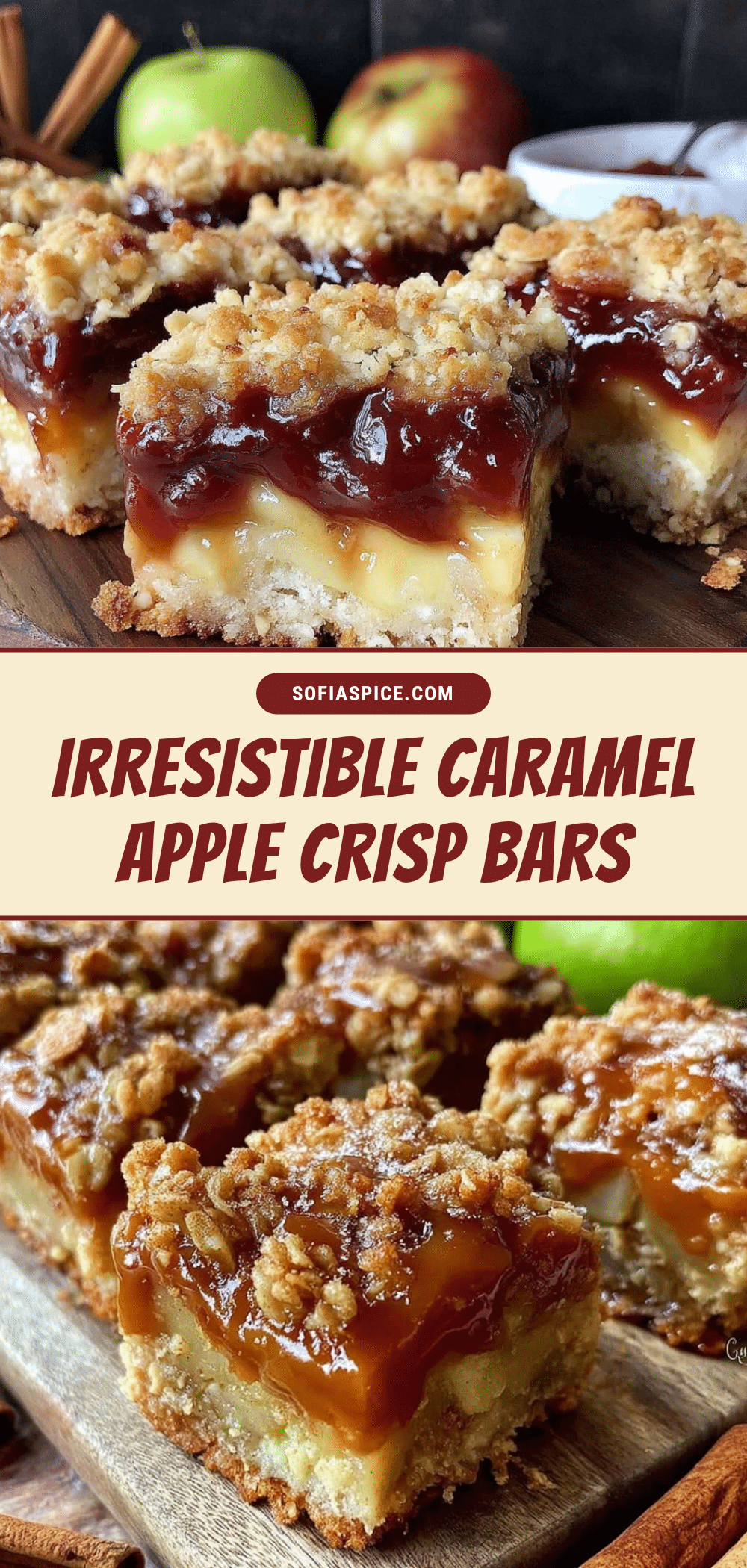 caramel apple crisp bars recipe