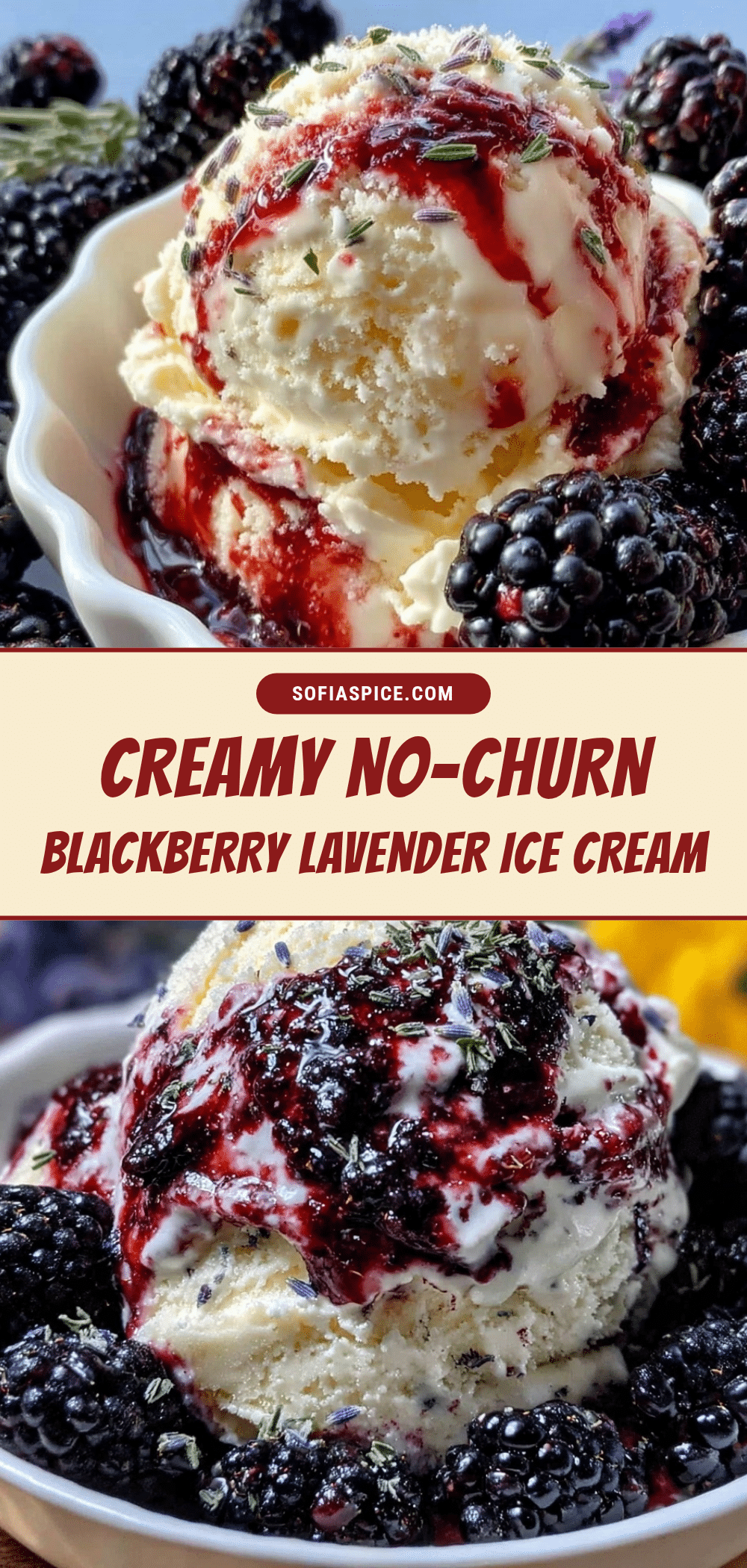 creamy blackberry lavender ice cream no-churn recipe