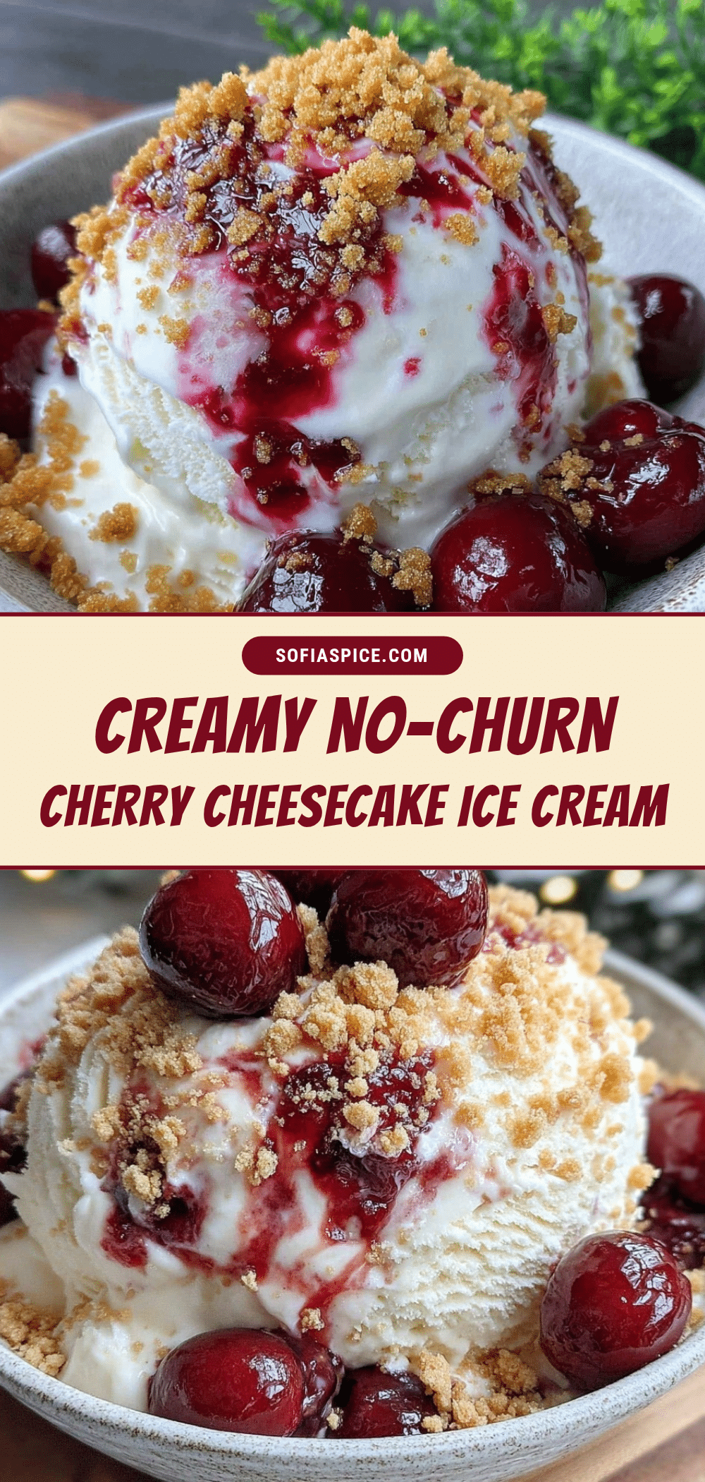 creamy no-churn cherry cheesecake ice cream recipe