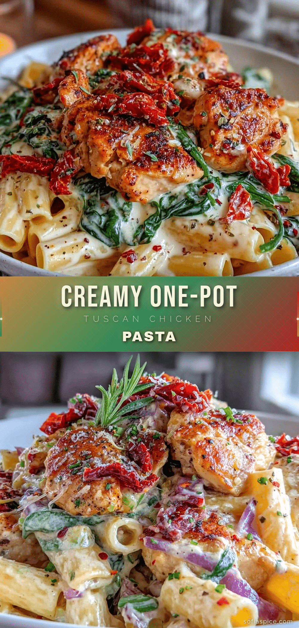 creamy one-pot tuscan chicken pasta recipe