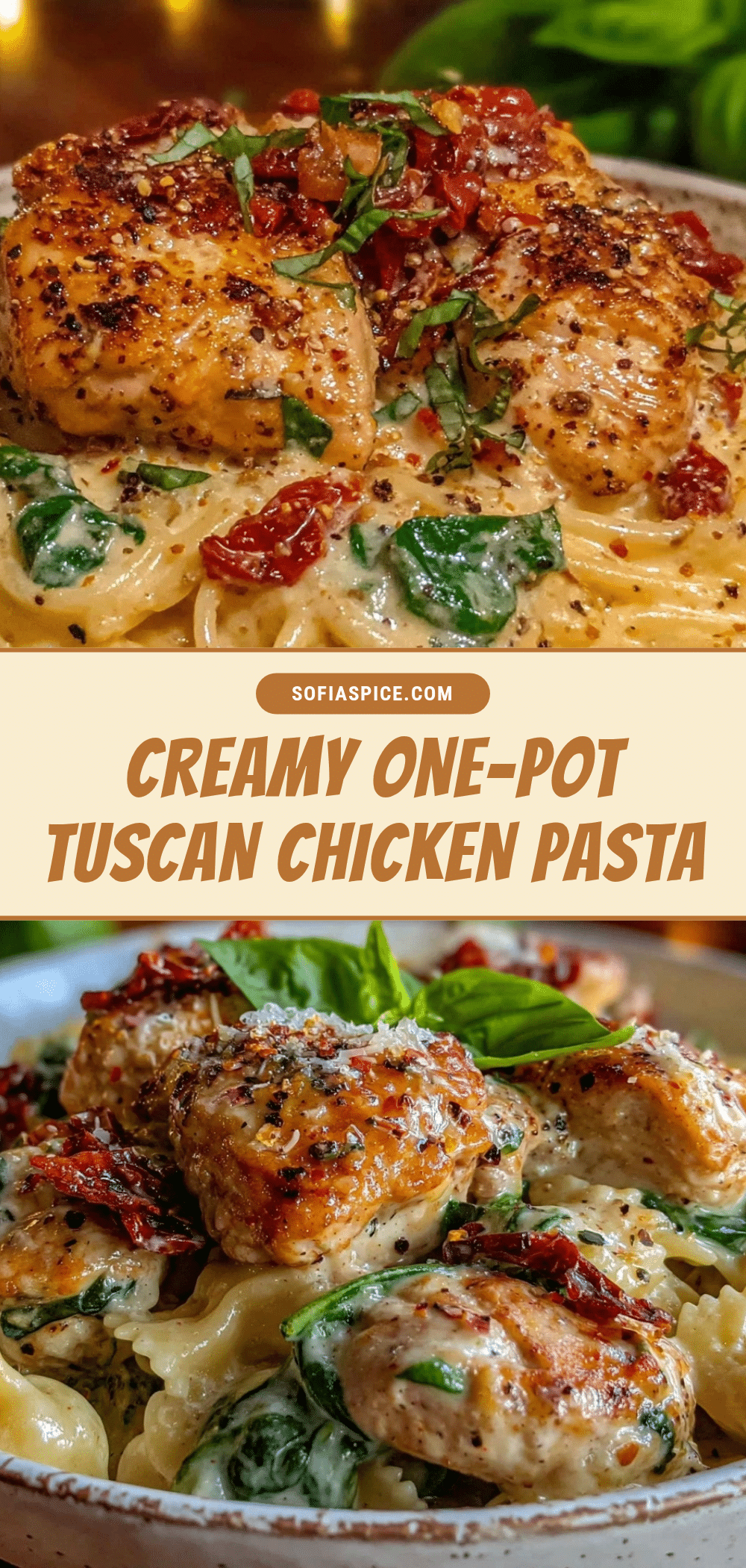 creamy one-pot tuscan chicken pasta recipe
