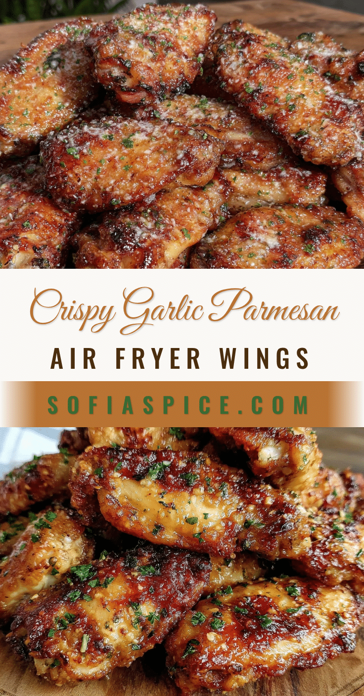 crispy garlic parmesan chicken wings air fryer recipe