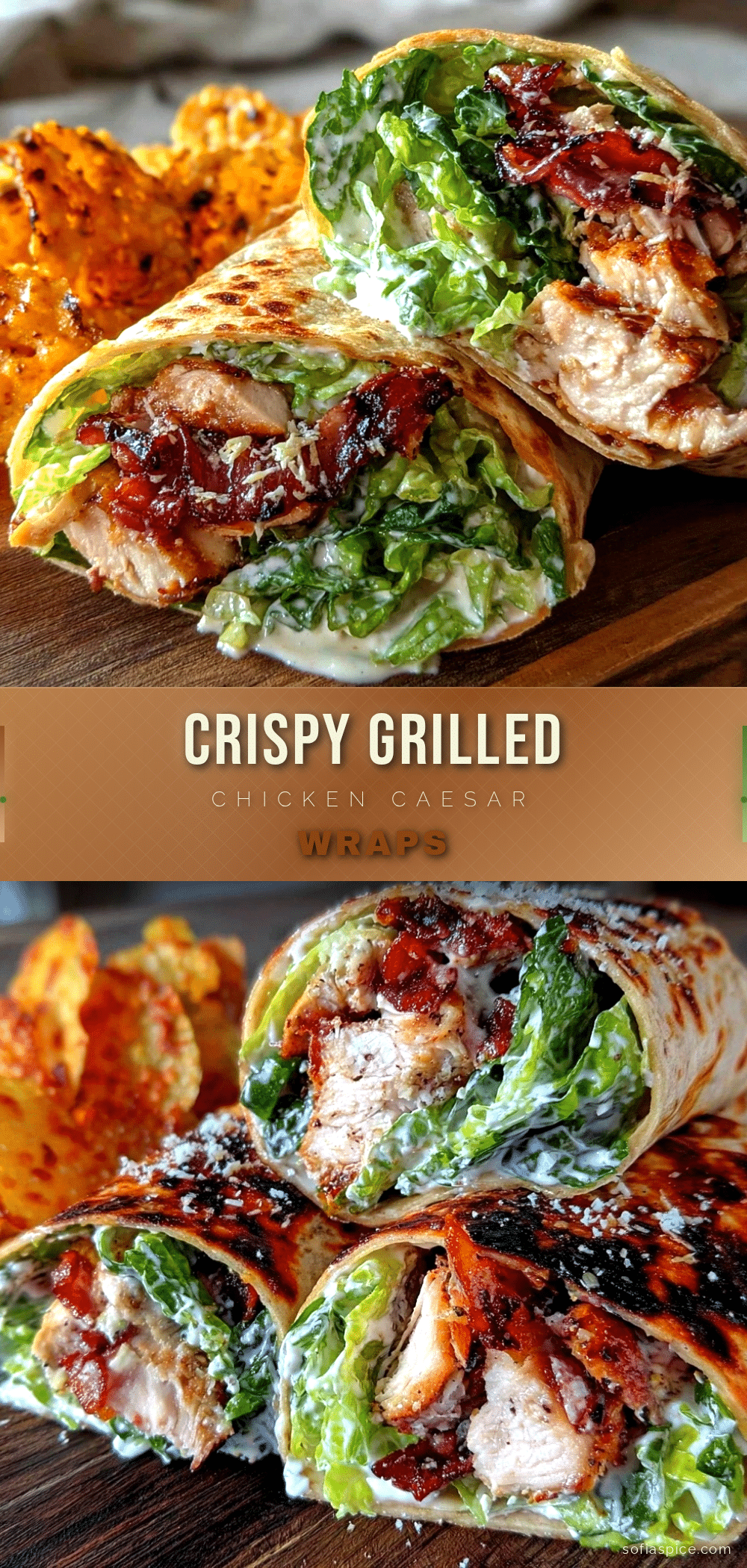 crispy grilled chicken caesar salad wraps recipe